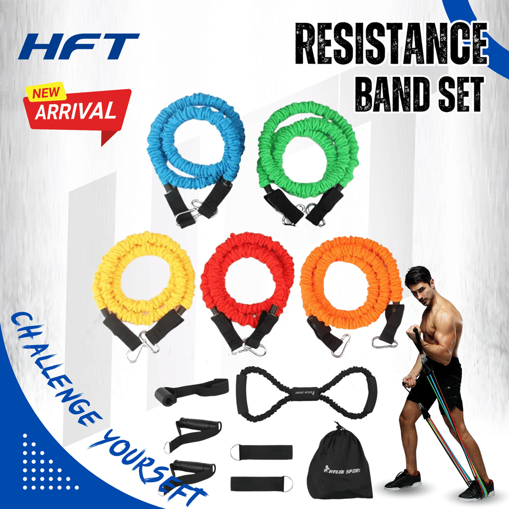 ยางยืดออกกำลังกาย HOMEFITTOOLS สายแรงต้าน 5 เส้น